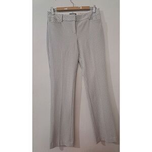 Express Womens Size 4 Columnist Trouser Pants Stretch Gray White Gingham Plaid